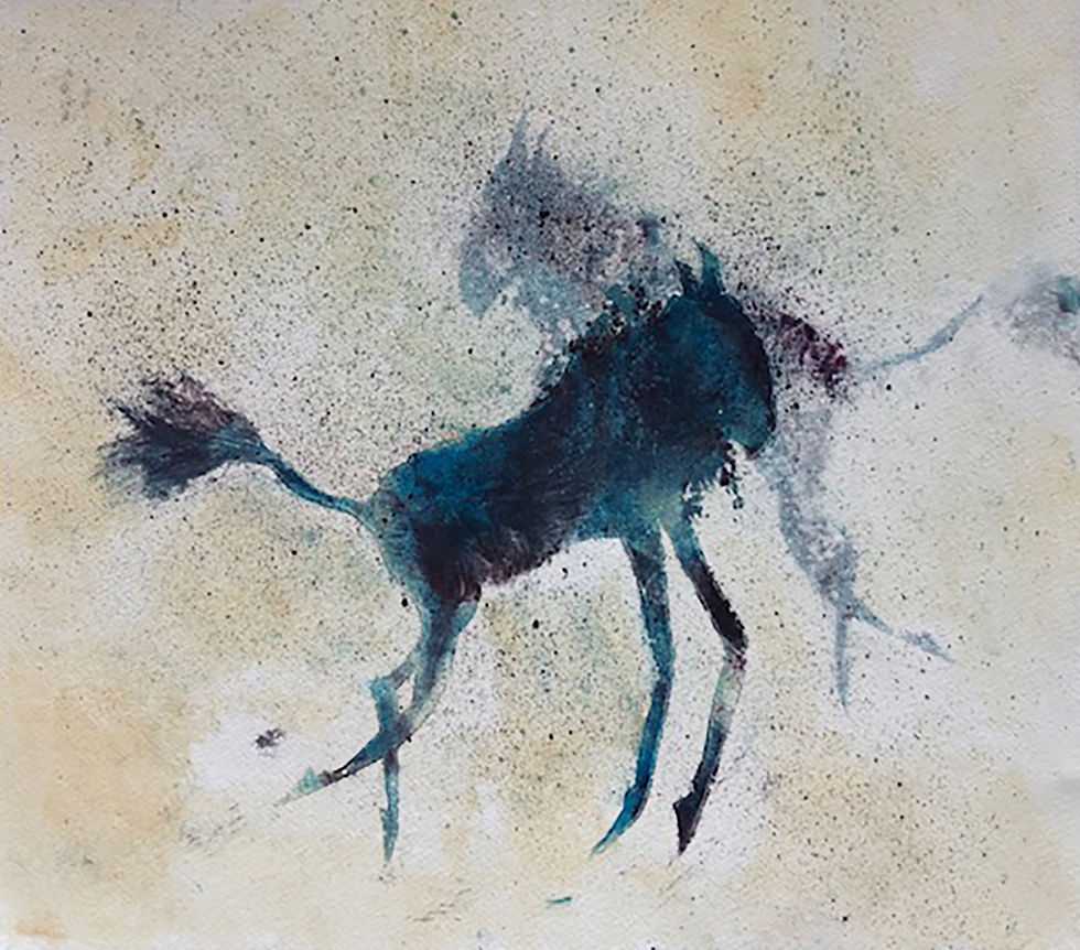 wildebeeste dancing.Monoprint 2018 .jpg