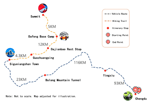 Mount Siguniang (Dafeng) Summit Climbing Route Map.avif