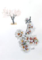 Ilustración de un almendro en flor 