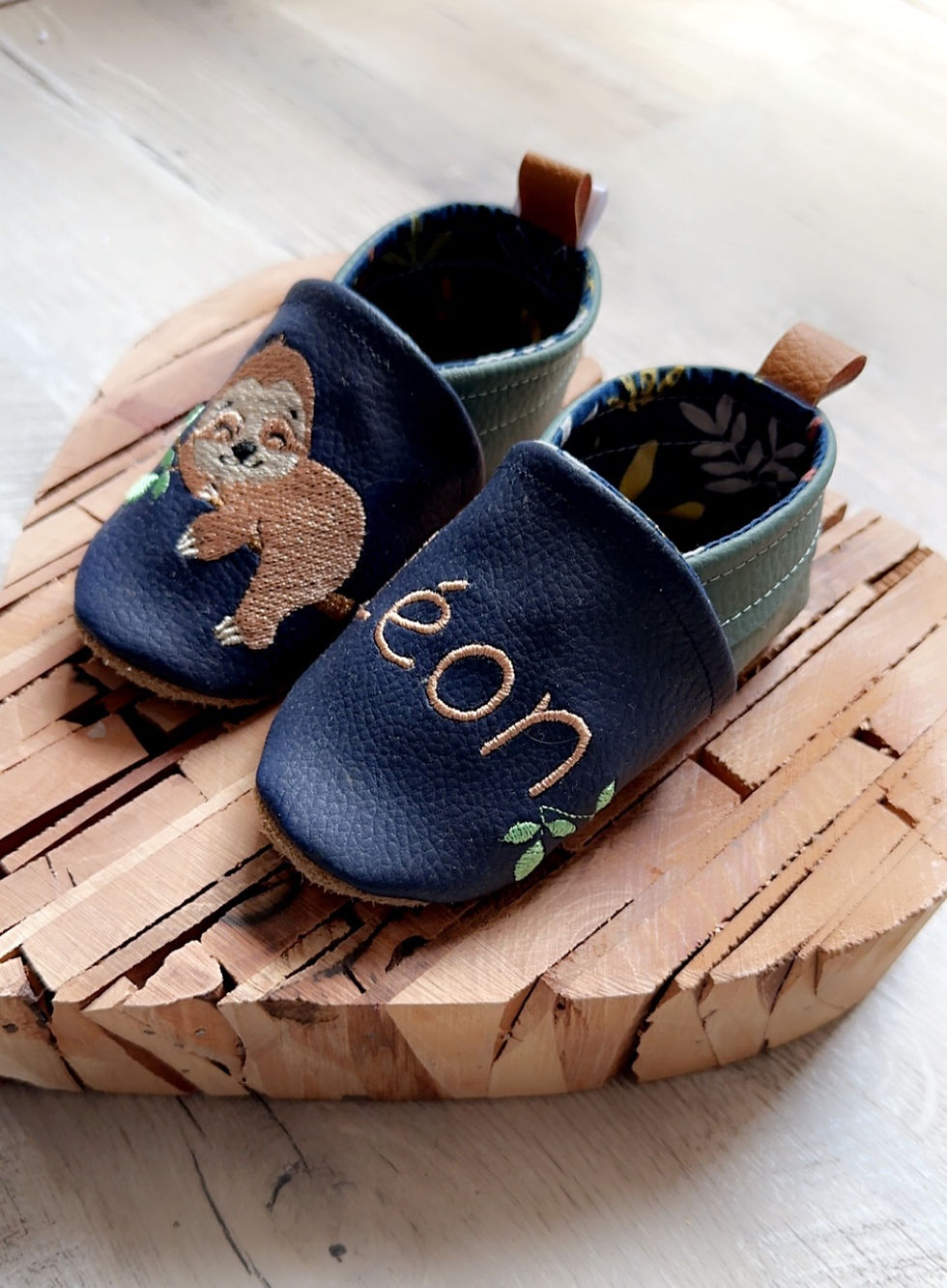 Miniature : Chaussons Paresseux endormi avec ou sans prénom
