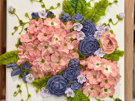 Pink and purple heavy acrylic flowers