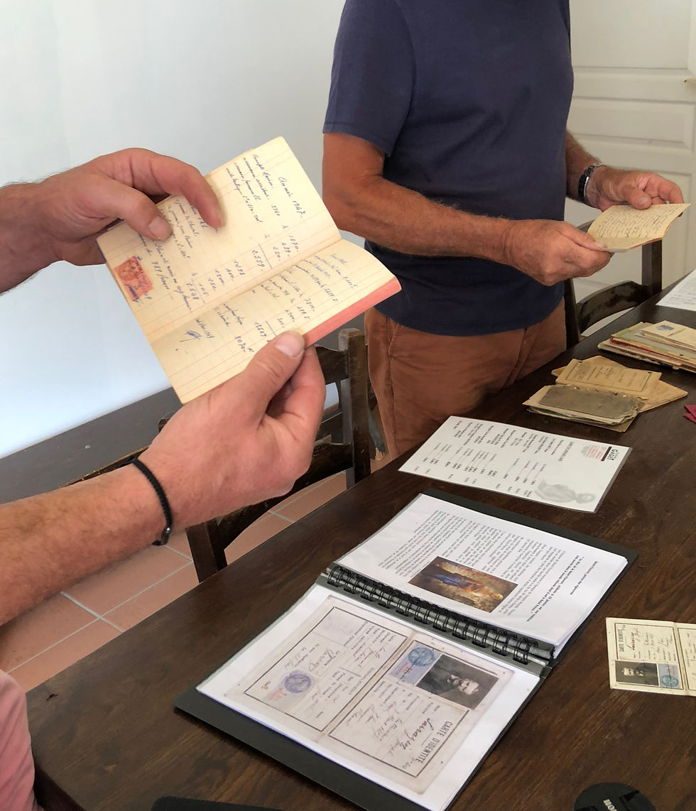 Historic documents at Domaine Gaget
