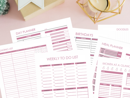 Planner Bundle Free Printables in Mauve