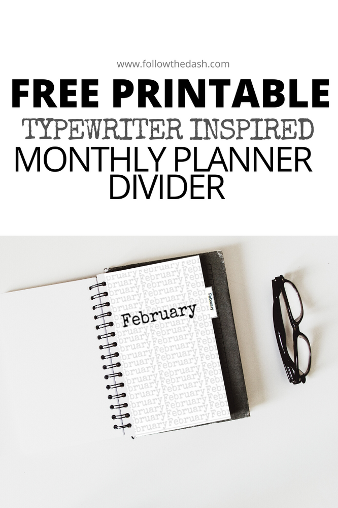 Free Printable : Monthly Planner Divider
