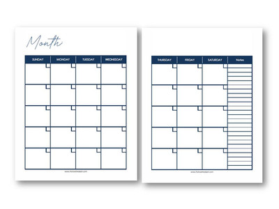 Free 2-Page Spread Monthly Planner Printable