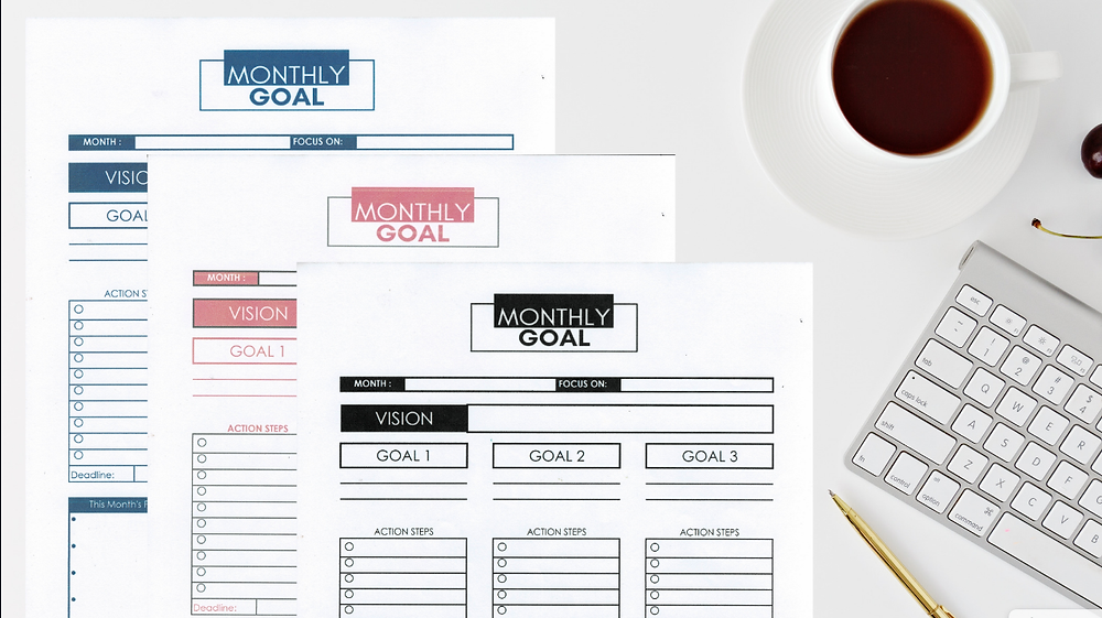 Free Printable : Monthly Goal Planner