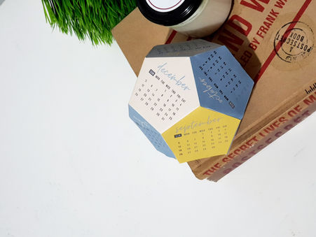 Dodecahedron 3D Desk Calendar Free Printable- UPDATED 2025