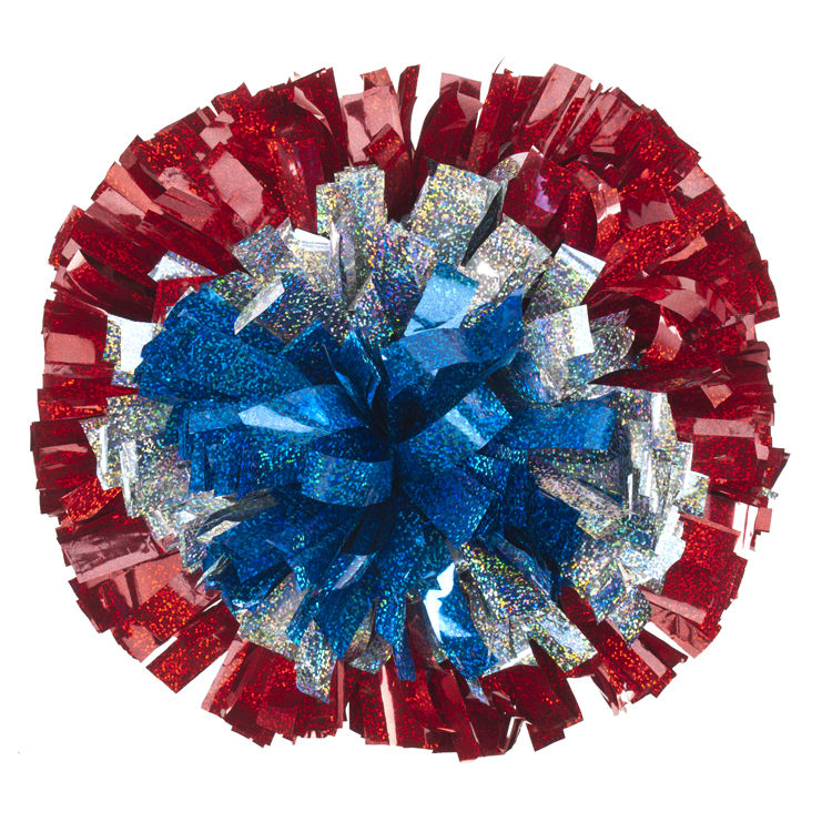 Thumbnail: Custom bullseye red sliver blue pom
