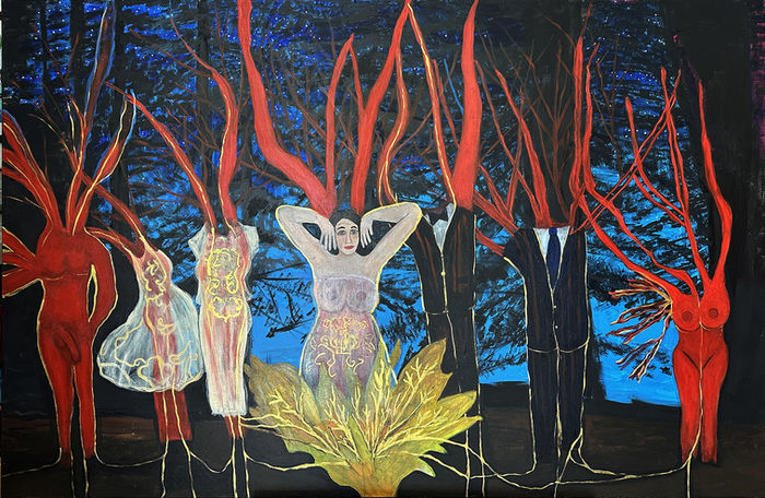 Mutual Power: Emergence, Acrylic and Crystals on Canvas, 72"×48", 2026
Clarity gives us the freedom to choose what shapes us.