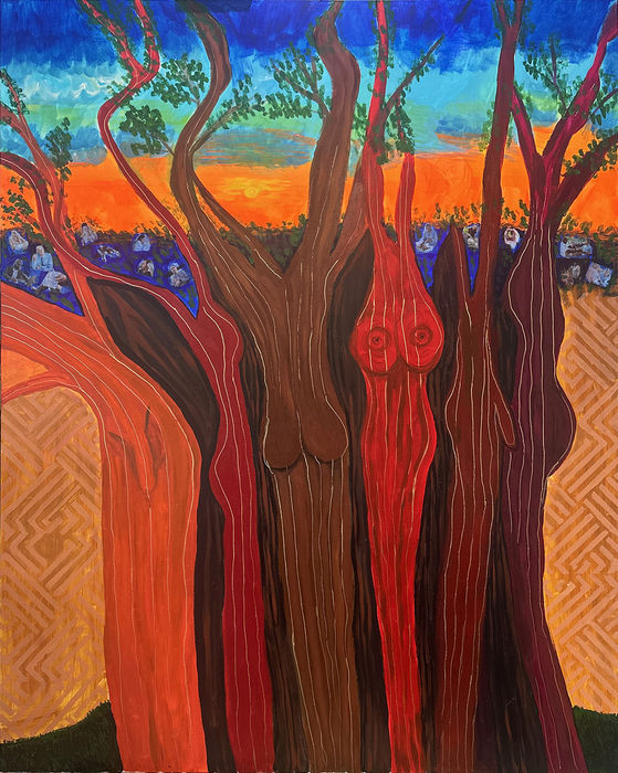Mutual Power: Alignment, Acrylic and Collage on Canvas, 48"×60", 2026
Awareness changes how we share power.