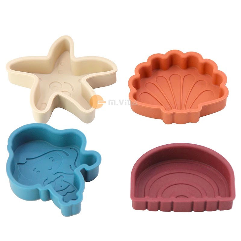 Thumbnail: Silicone Beach Toys Shovel Bucket 4 Sand Molds, Bag