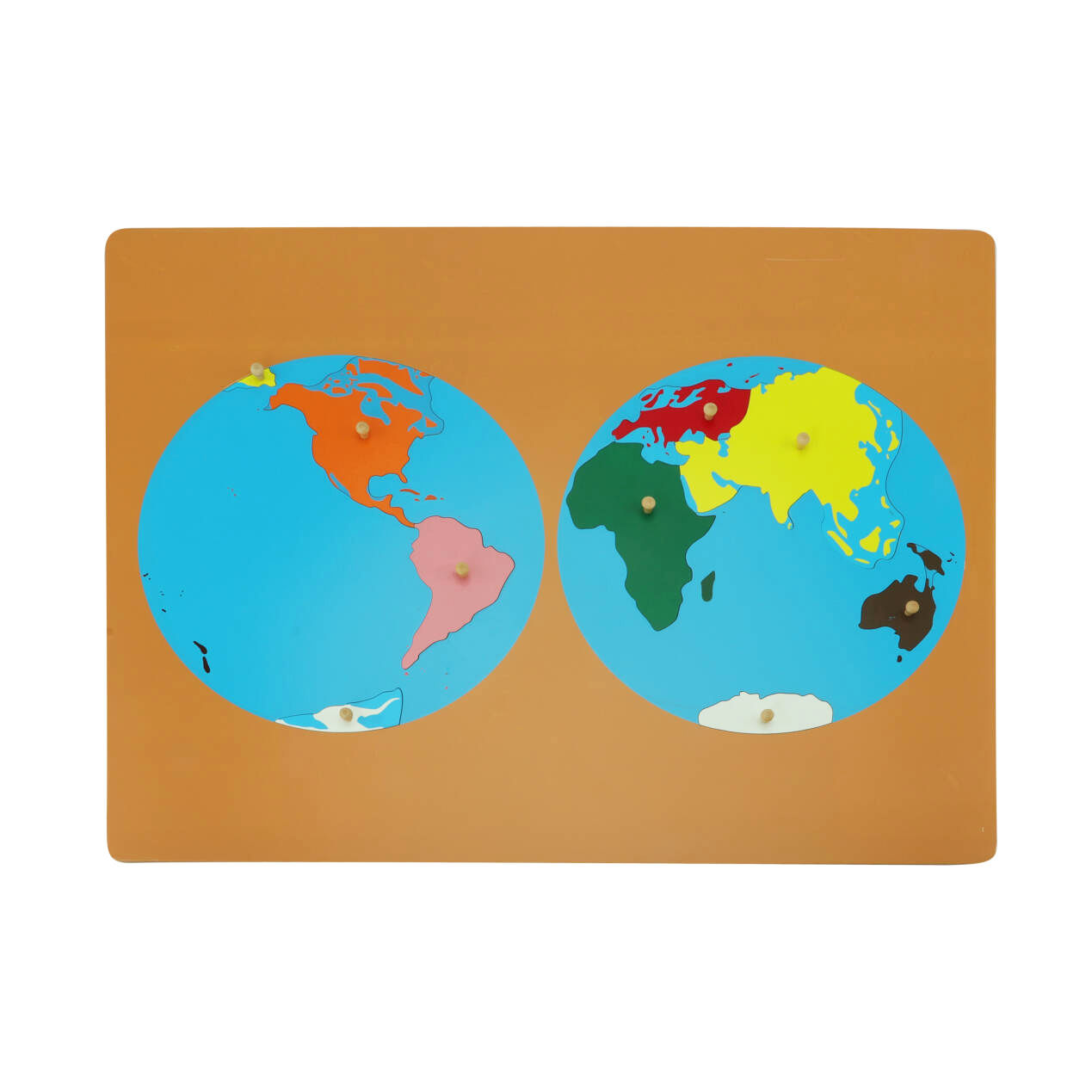Montessori Hemisphere Puzzle Map with Control Maps