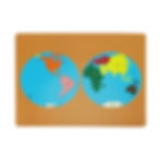 Montessori Hemisphere Puzzle Map with Control Maps