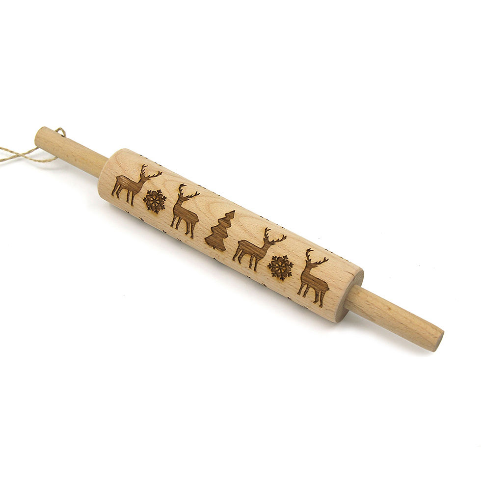 Thumbnail: Child-size Wooden Rolling Pins Pack of 6 Laser Engraved