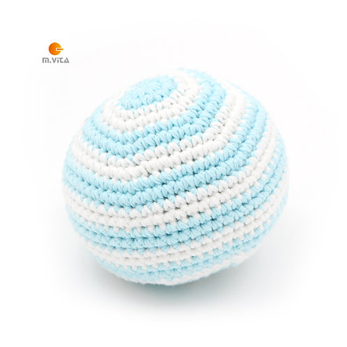 Crochet Ball Blue White Stripe Baby Ball