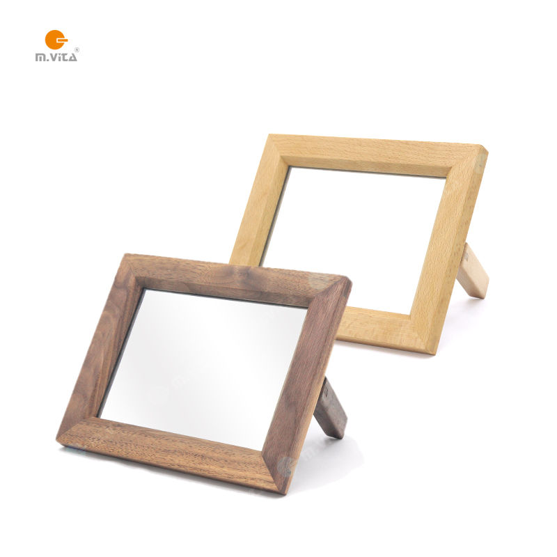 Thumbnail: Desk Mirror Wood Framed Small Standing Mirror Beech Wood Walnut Wood Options