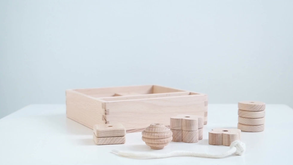 Thumbnail: wood lacing toy, montessori wood toy, lacing bead, wooden beads, educational toy, toddler birthday, montessori toddler