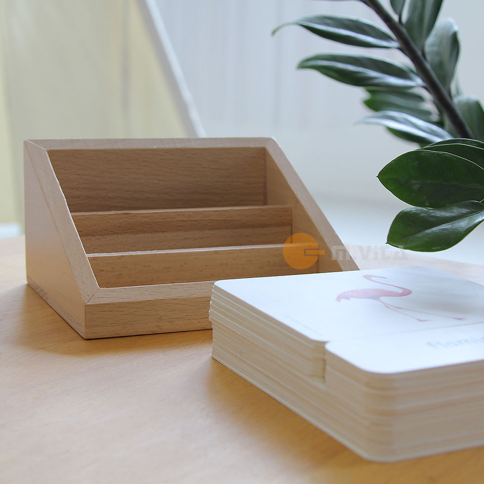 Thumbnail: Wooden Three-part Cards Holder
