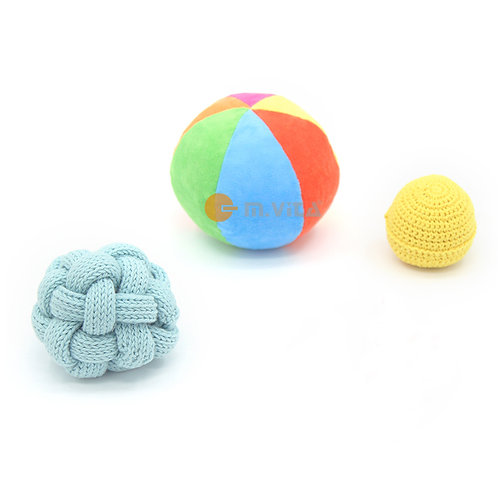 Balls of various sizes and textures