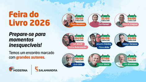 Editoras Moderna e Salamandra apresentam programação especial na Feira do Livro 2026