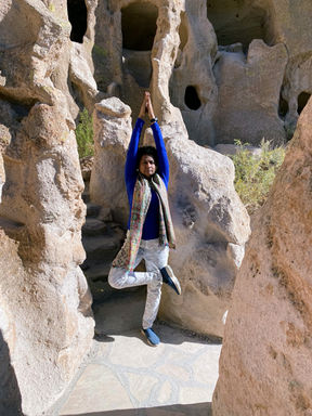 Tree pose in Bandelier National Park Ne Mexico