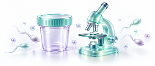 Translucent specimen container and microscope for semen analysis preparation