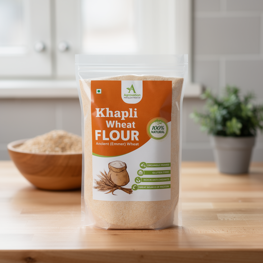 Khapli (Emmer) Wheat Flour 5 kg (Pack of 5)| Stoneground Freshly Milled