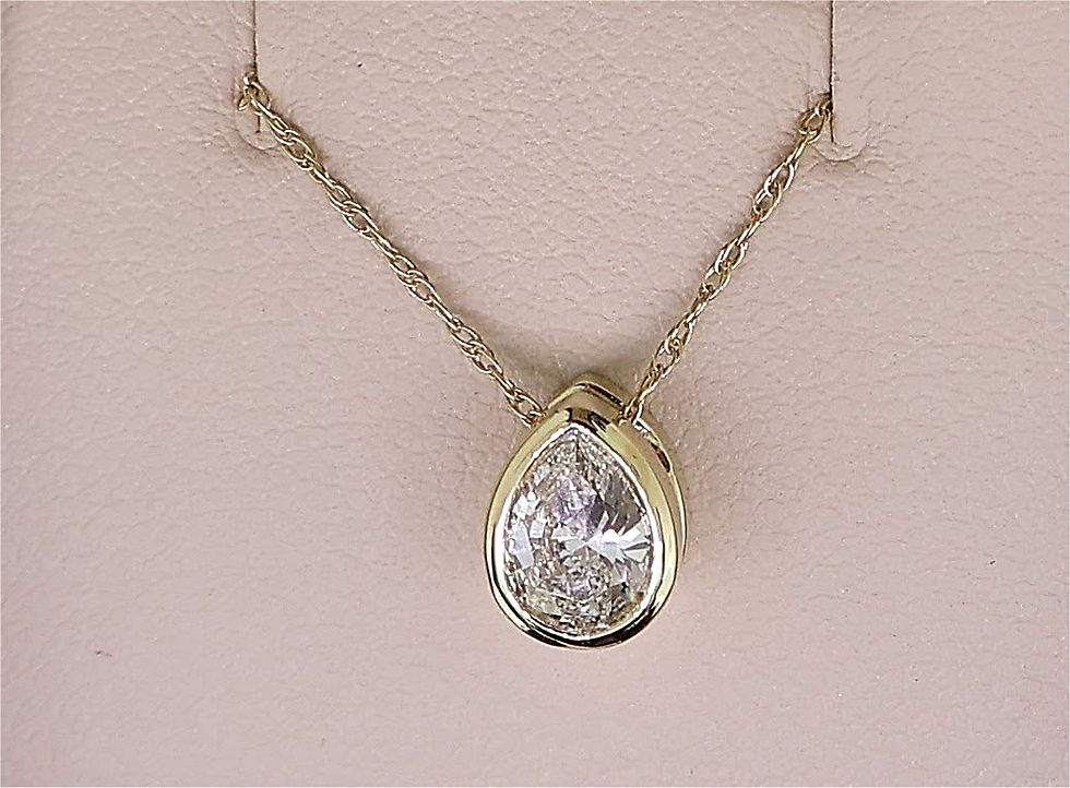 a pear shaped diamond pendent