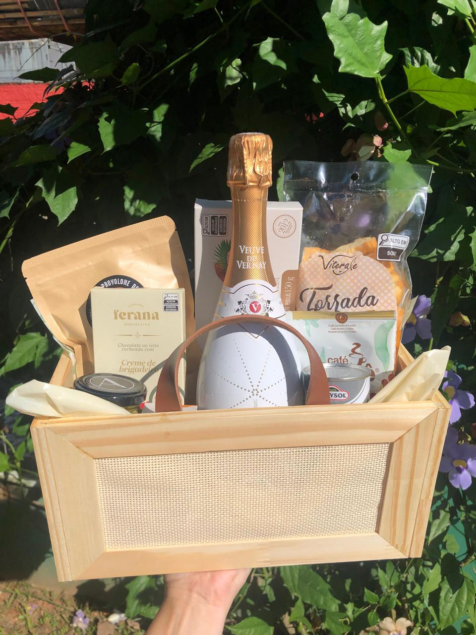 Cesta Tela com Alça de Couro Veuve