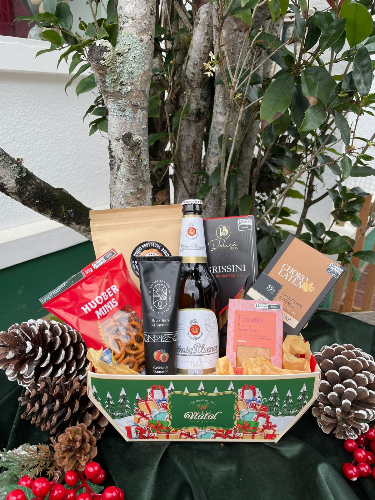 Cesta P Papel Sem Açúcar Natalina