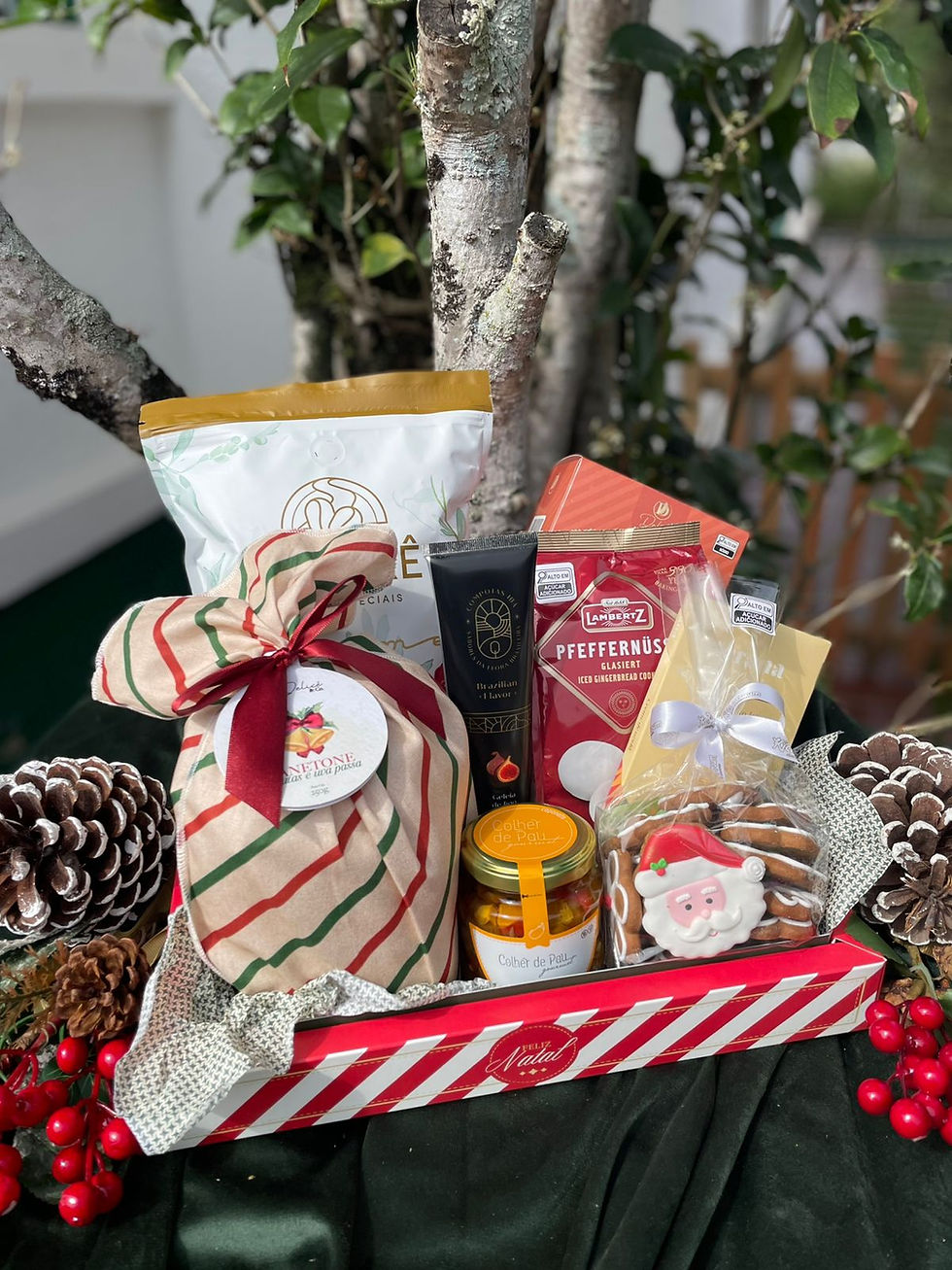 Cesta M Papel 05 Natalina Com Café Gourmet