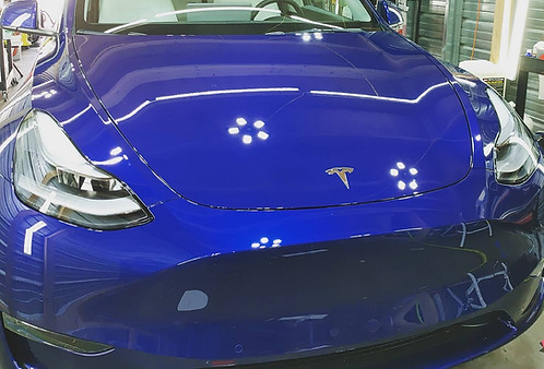 black tesla model y paint correction paint protection film ppf ceramic coating new car shine 3m clear bra stek dynoshield systemx undrdog cquartz ceramicpro