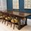 Thumbnail: Large 18th century style oak refectory dining table,