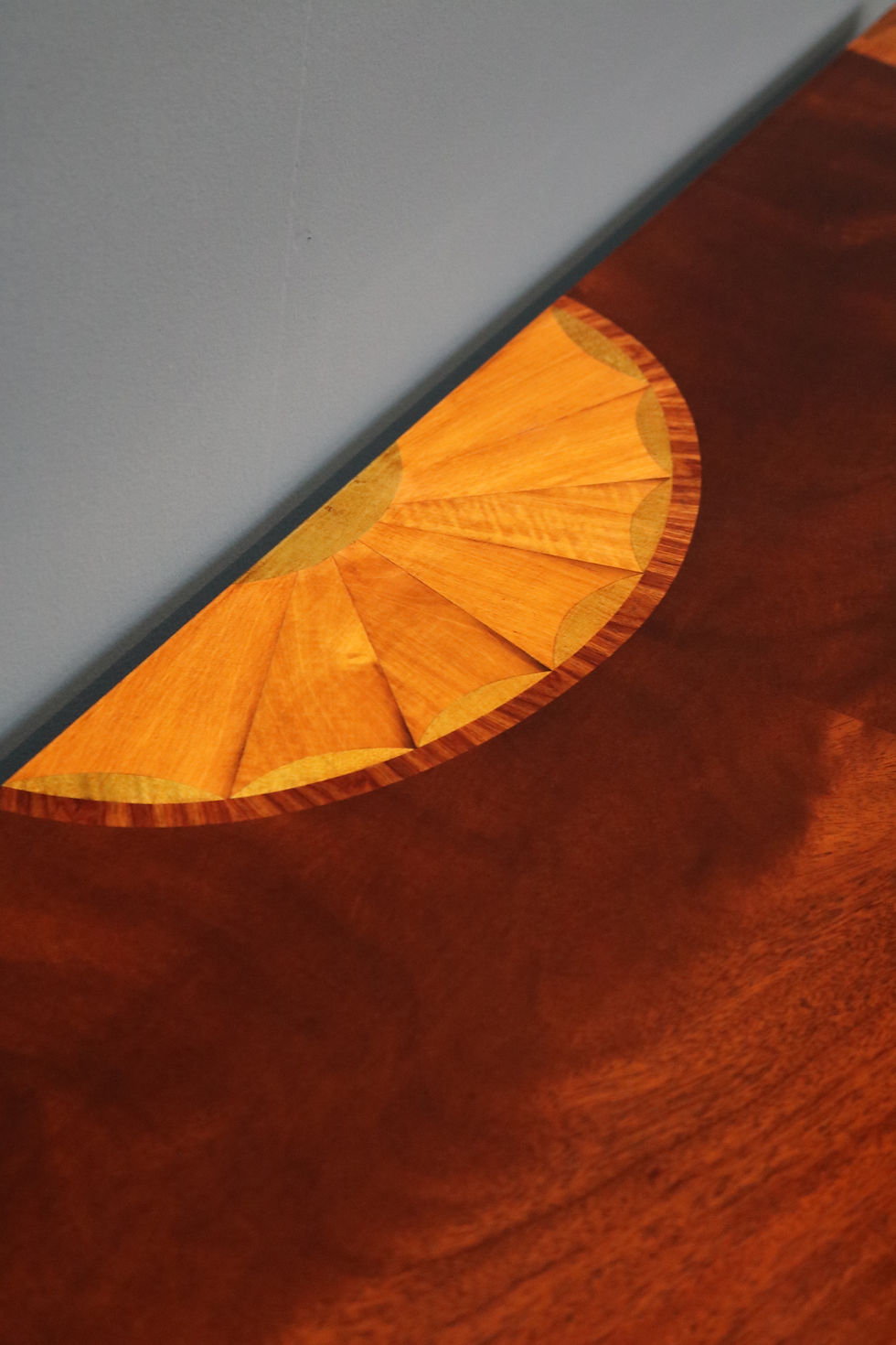 Thumbnail: Pair of 1920 demi-lune side tables