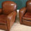 Thumbnail: Pair French Leather Club Chairs