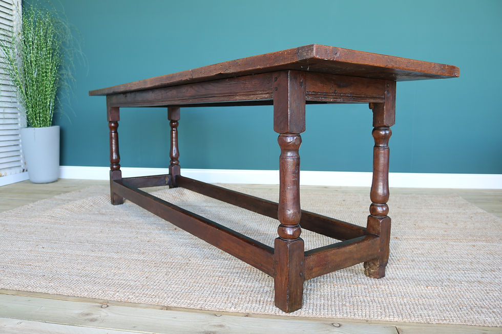 Thumbnail: 18th Century Oak Plank-top Refectory Dining Table