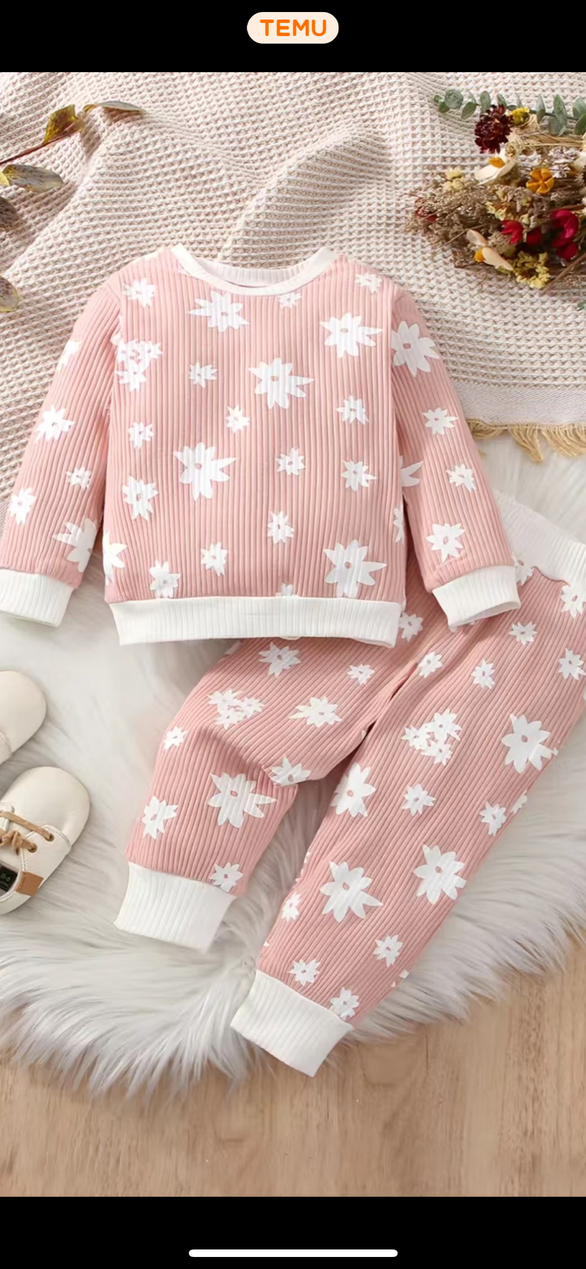 Girls pink floral 2 piece set