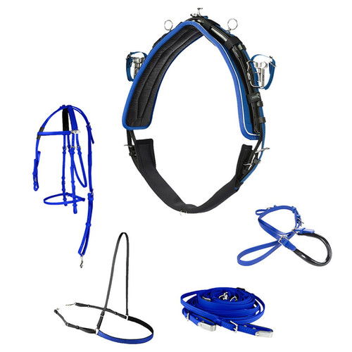 Finn Tack Complete Harness (Blue) Open Bridle Gammell Horse & Tack