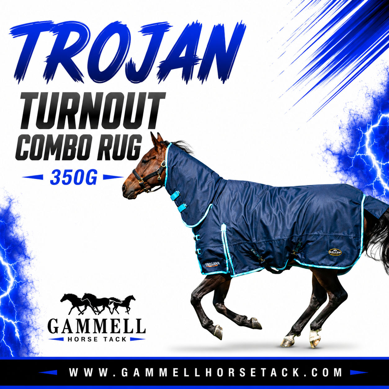 Trojan Turnout Combo Rug (350g)