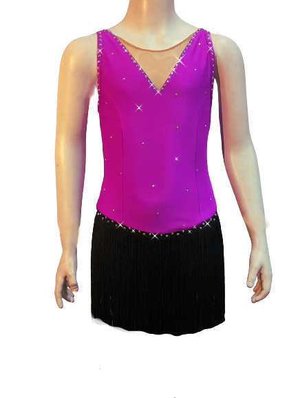 Purple w/ Black Fringe and Swarovskis