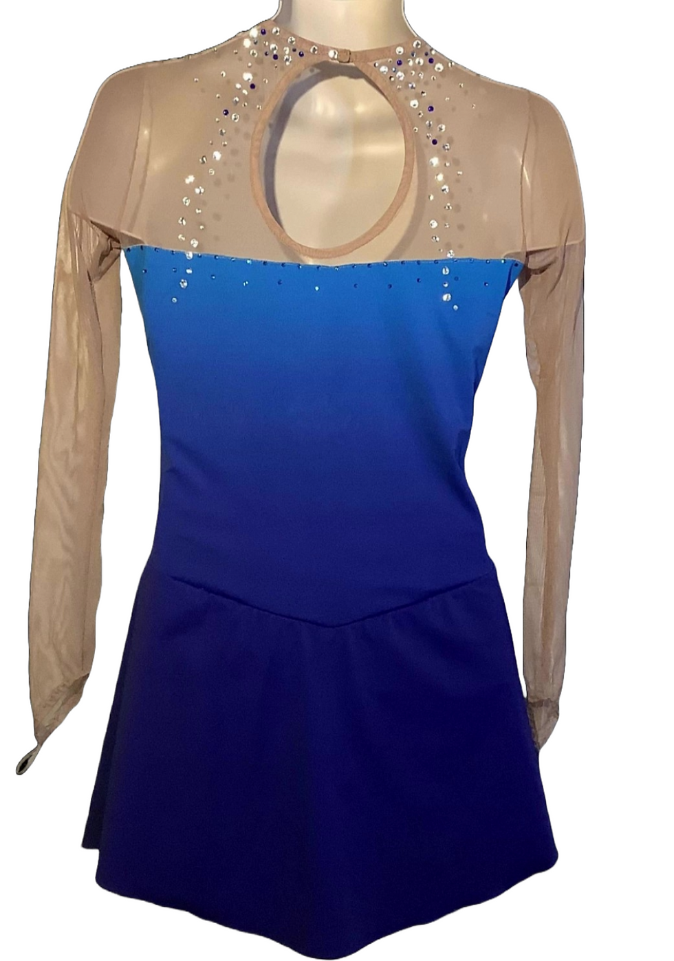 Thumbnail: Peacock Blue to Indigo Shaded skating dress