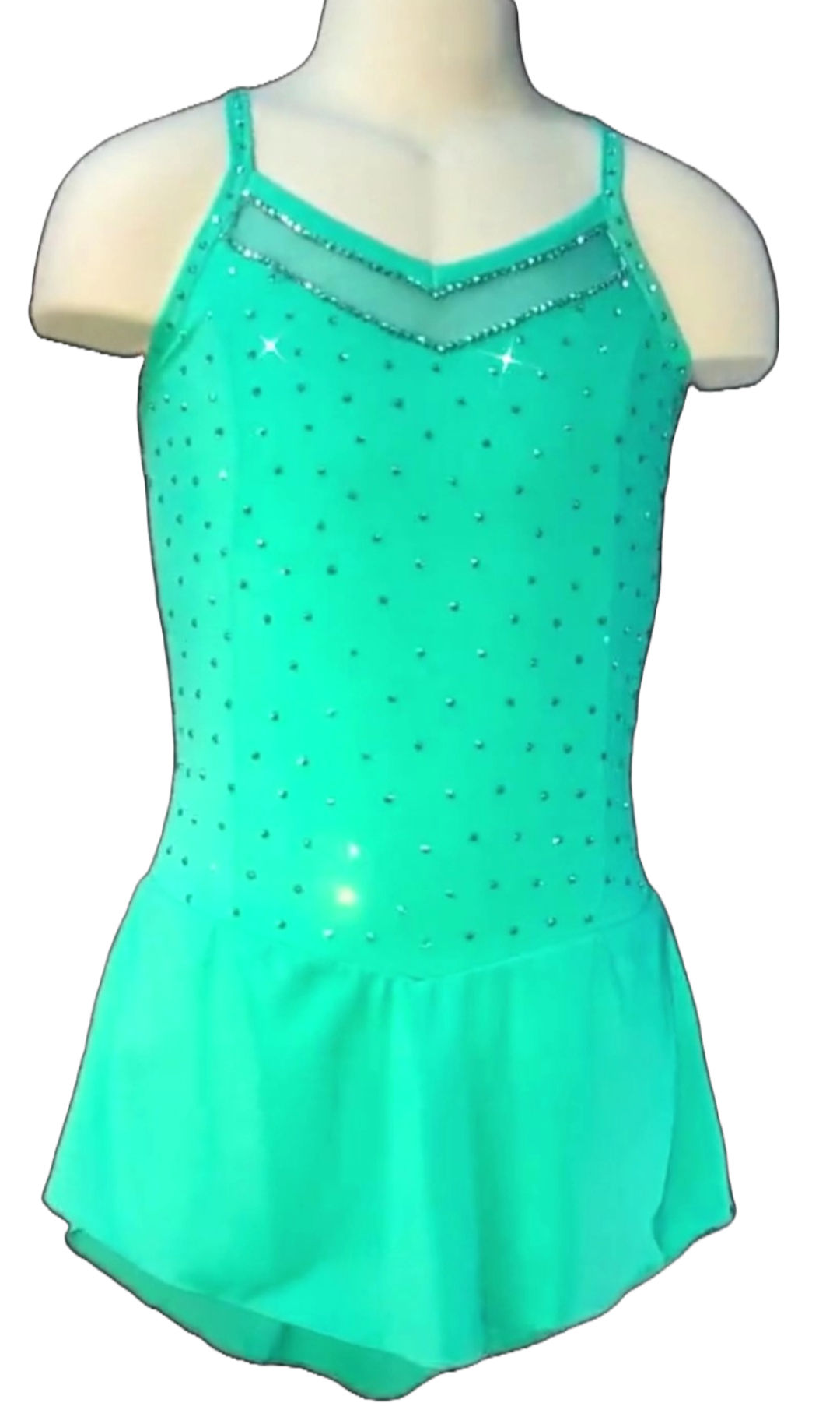 Aqua Skating Dress with AB Aqua Rhinestones
