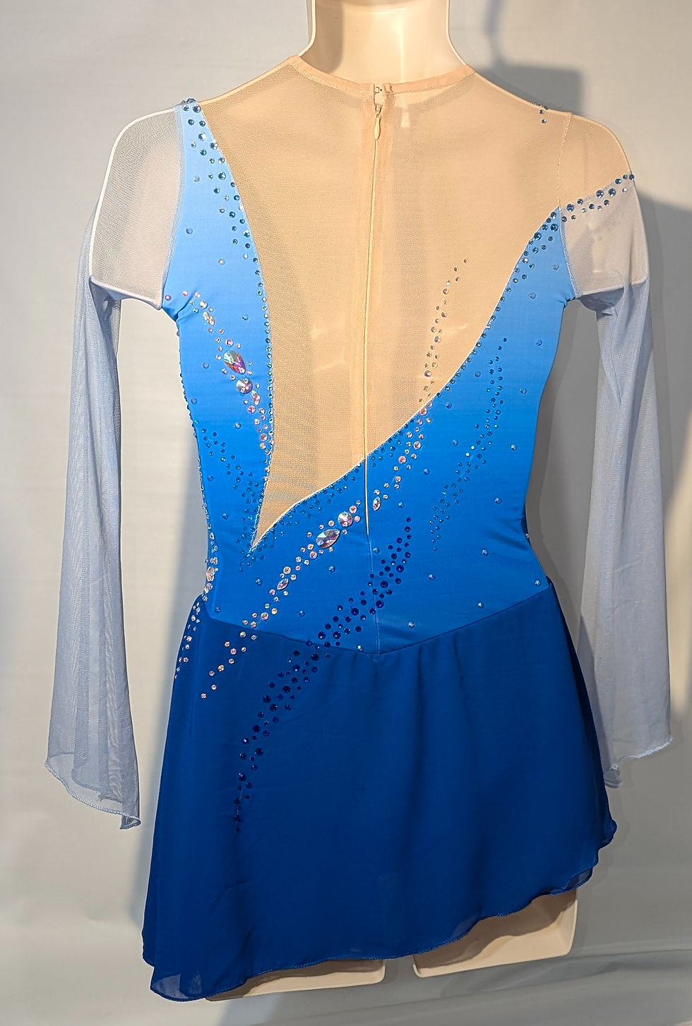 Thumbnail: Pale Blue to Deep Royal Blue skating dress