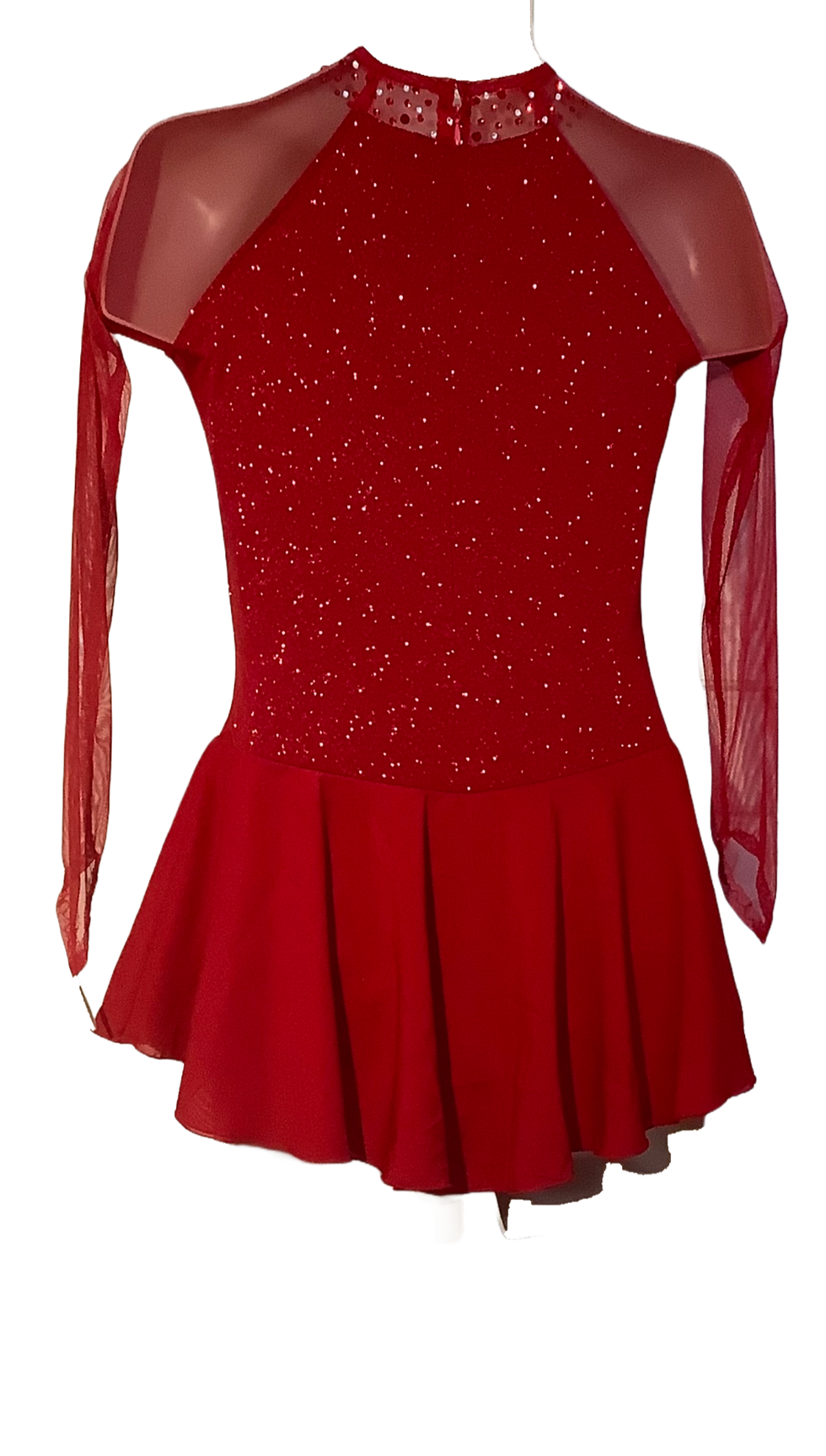 Thumbnail: Sparkly Red Raglan Sleeve Skating Dress