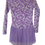 Thumbnail: Lilac with White Scroll pattern skating dress