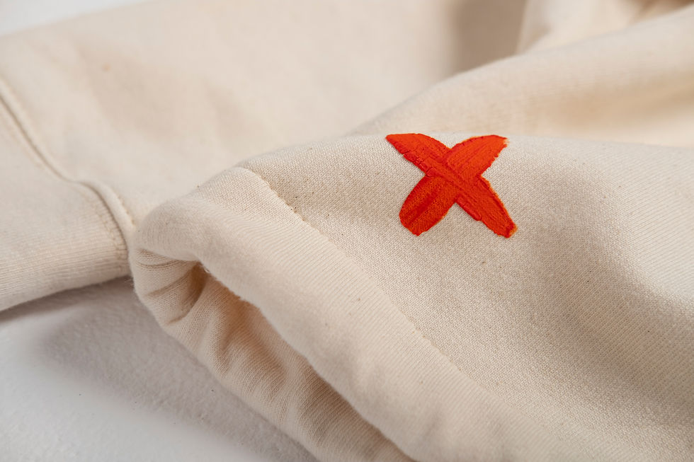 Thumbnail: CROPPED LOVE OFF WHITE HOODIE