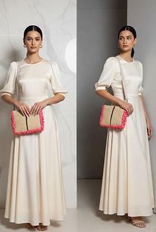 Rattan messenger bag with handcrafted perimeter design