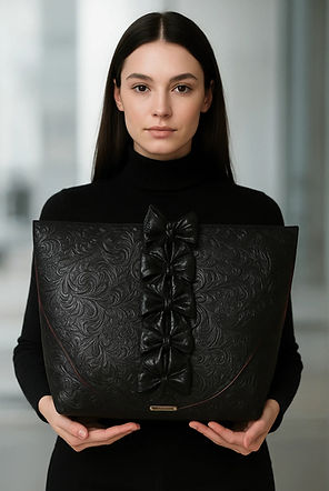 Elegant handcrafted messenger bag with floral pattern