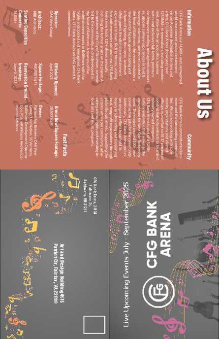CFG Bank Arena Self-mailer