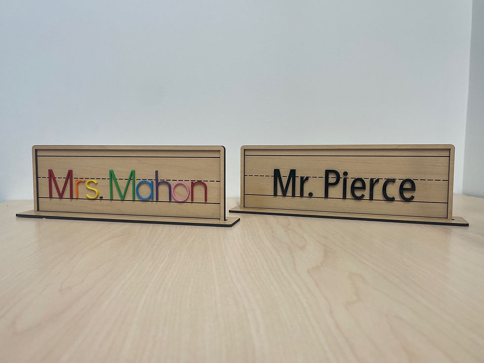 Teacher Name Paper Plaque